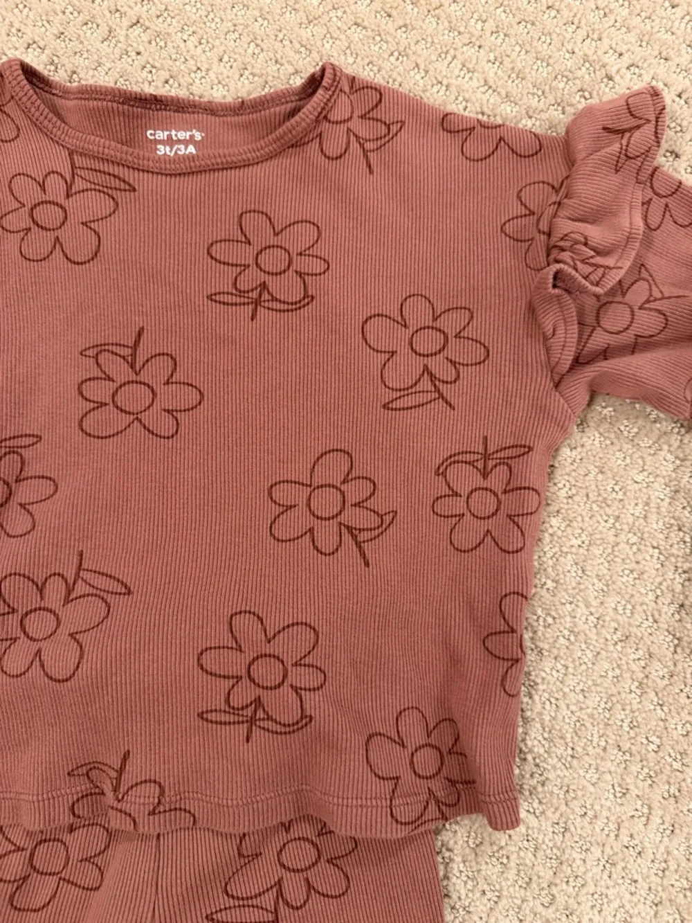 Carter's Rose Floral Ruffle Sleeve Pajama Set